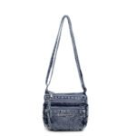 Denim Multi‑Pocket Crossbody Shoulder Bag
