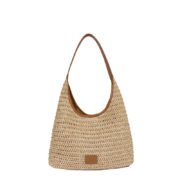 Woven Straw Hobo Shoulder Tote Bag