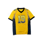 Yellow #19 Short Sleeve Sports Jersey