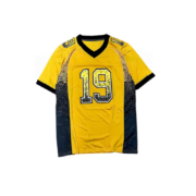 Yellow #19 Short Sleeve Sports Jersey