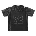 Black 72 Star Decor Football Jersey