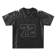 Black 72 Star Decor Football Jersey