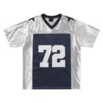 Silver #72 Short Sleeve Football Jersey