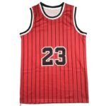 Red Pinstripe 23 Basketball Jersey