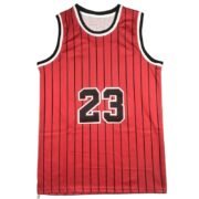 Red Pinstripe 23 Basketball Jersey