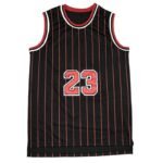 Black Red Pinstripe 23 Basketball Jersey