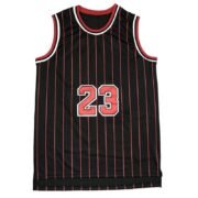 Black Red Pinstripe 23 Basketball Jersey