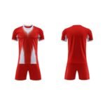 Red White Soccer Jersey Short Set