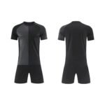 Black Color‑Block Soccer Jersey Short Set