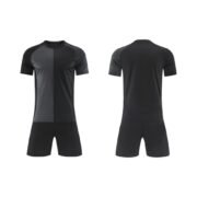 Black Color‑Block Soccer Jersey Short Set