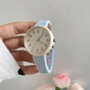 Minimal Silicone Strap Analog Wrist Watch