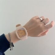 Square Soft Silicone Wrist Watch Casual Analog Quartz Watch